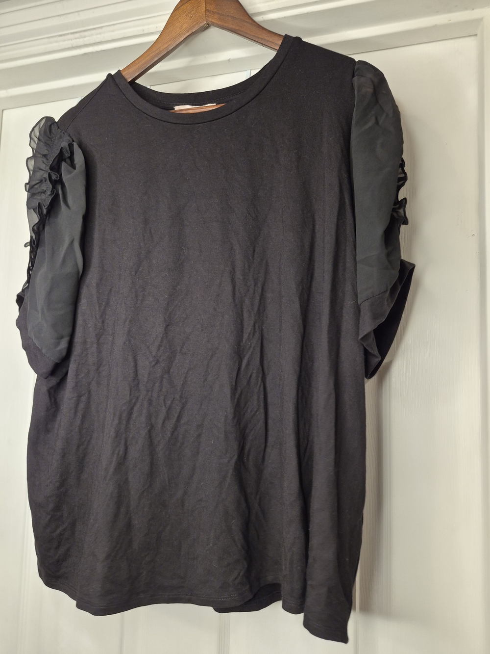 Philosophy Black Puff Sleeve Tee 1x NWT